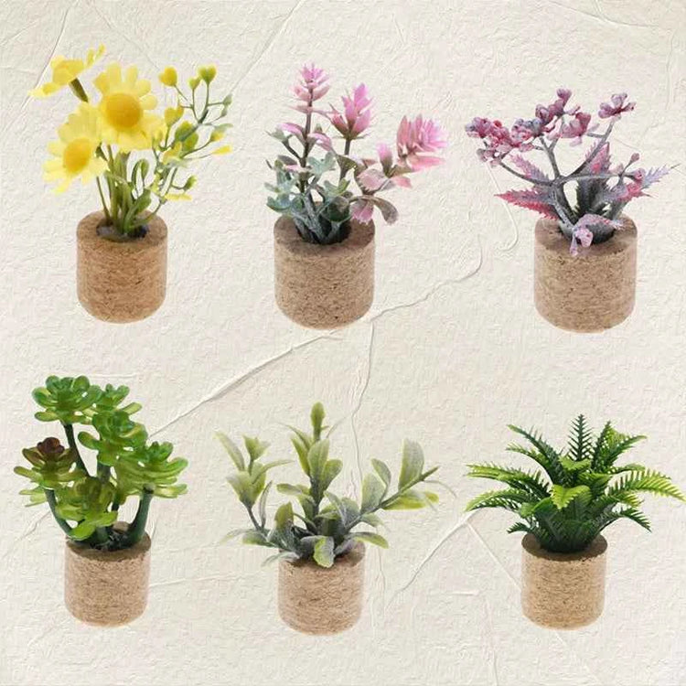 1:12 Dollhouse Simulation Flower Plant Potted Model Doll Home Miniature Green Plants Garden Decor Micro Landscape Ornament by DSERS