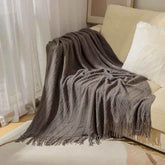 Bohemian Couch Blanket Large Knitted Tassel Throw for Bed Chair Sofa Couch Cover All-Season Blankets Home Decor Soft Comfortable by DSERS