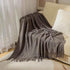 Bohemian Couch Blanket Large Knitted Tassel Throw for Bed Chair Sofa Couch Cover All-Season Blankets Home Decor Soft Comfortable by DSERS