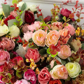 Rose Artificial Flowers Silk Flower with Stems Fake Flowers Bouquet Centerpiece for Party Table Floral Home Bridal Wedding Decor by DSERS