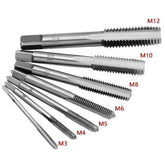 M3-M12 8/6 PCS Metric Hand Tap Set HSS Right-handed Tapping Drill Thread Punching Wrench Hand Tools Male to Make Thread in Steel Hand Tap Set by DSERS
