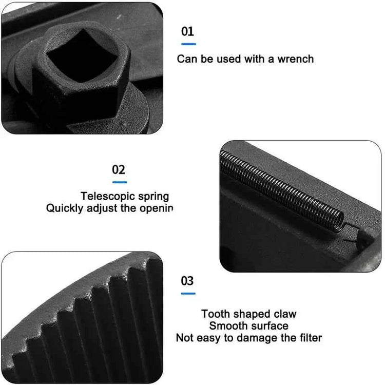 Hot Sell Adjustable Two-Jaws Oil Filter Wrench Filter 60-80mm Filter Wrenches Remover Steel Fuel Cast Two-Claw Disassembly Tools