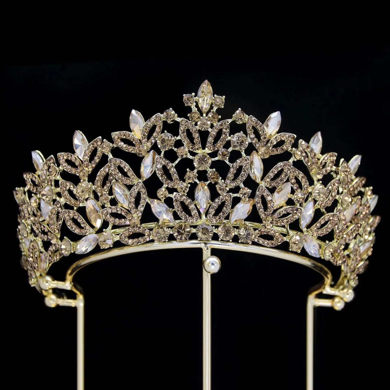 Luxury Blue Crystal Wedding Crown Bridal Headwear Brithday Party Rhinestone Diadem Headband Handwork Headpiece for Women Tiaras Tiaras by DSERS