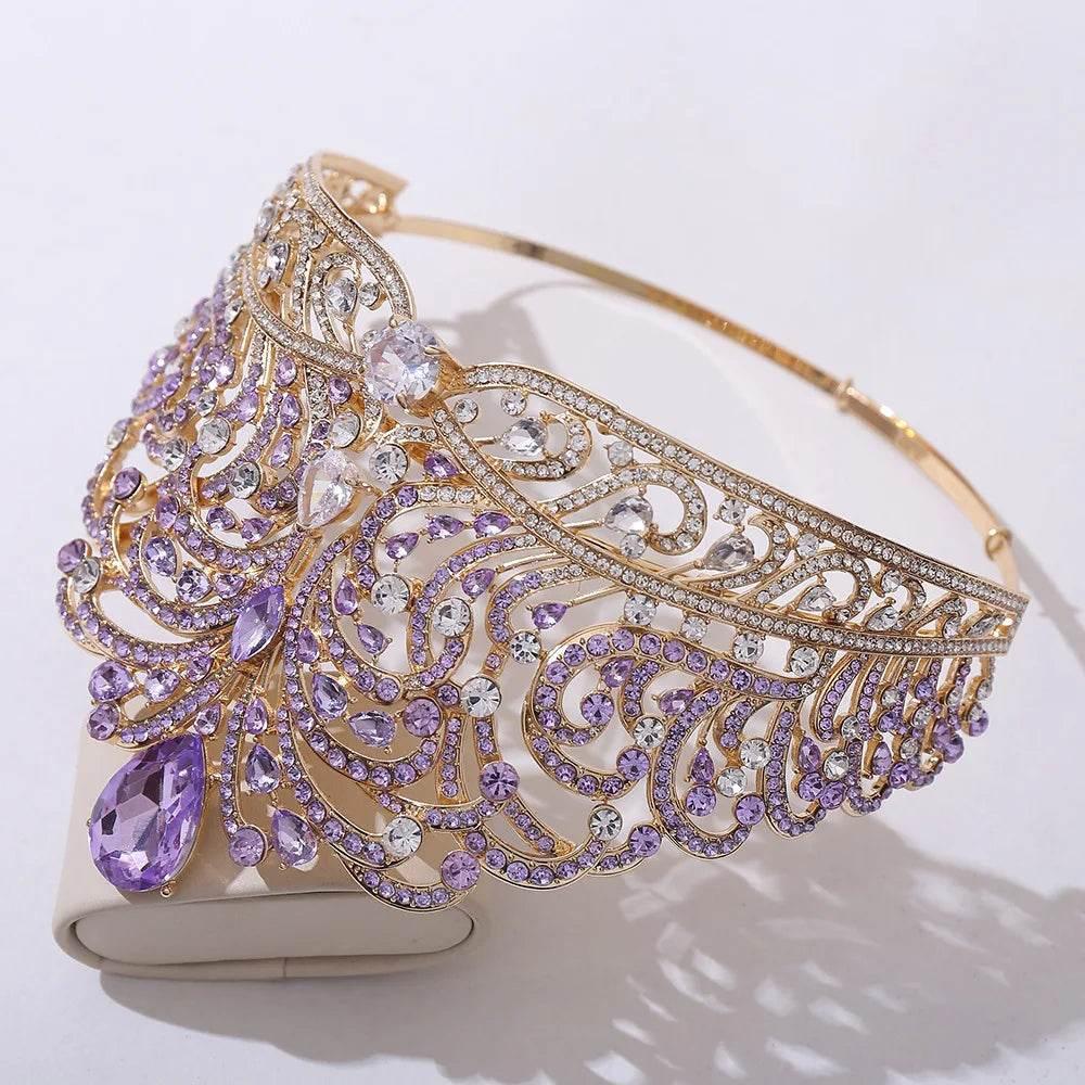 European Miss Universe Big Forest Crystal Wedding Crowns Cubic Zircon Crown Queen Rhinestone Tiara Party Stage Show Hair Jewelry Tiaras by DSERS