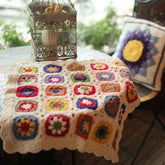 Handmade Knitting Crochet Hair Blanket Grandmother Daisy Rustic Style Decorative Tablecloth Home Decor Accessories by GiFTiFY