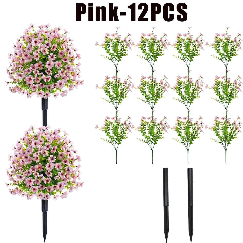 Fake Flowers Outdoor UV Resistant Faux Plants For Outside Yard Wedding Indoor Home Kitchen Farmhouse Decor Artificial Plants by DSERS