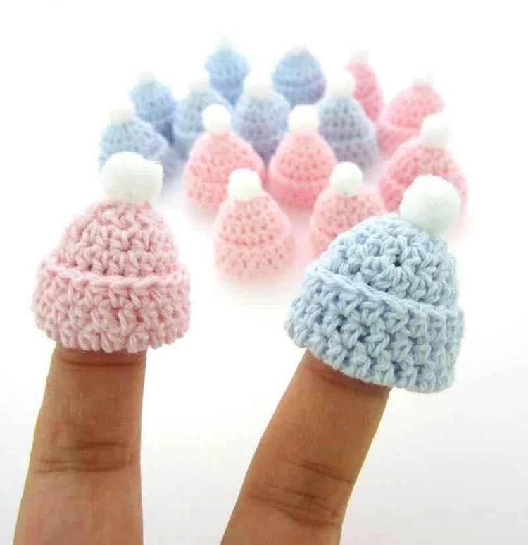12Pcs Handmade mini crochet Hat for baby shower baptism dolls party favors sewing Applique by DSERS