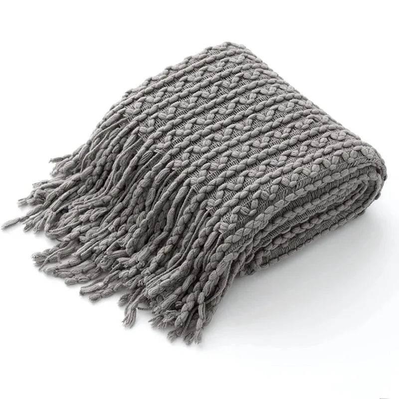 Bohemian Couch Blanket Large Knitted Tassel Throw for Bed Chair Sofa Couch Cover All-Season Blankets Home Decor Soft Comfortable by DSERS