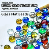 100g/3.52oz(Approx. 18-25pcs) Oblate Bead Glass Mosaic Tiles Colorful Round Mosaic Making Material Multi Diameter DIY Craft Tile by DSERS
