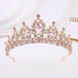 Baroque Gold Color Champagne Crystal Heart Bridal Tiara Crown Rhinestone Pageant Diadem Veil Tiara Headband Wedding Hair Jewelry Tiaras by DSERS
