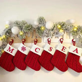 navidad Christmas Boots Letters Christmas Stocking New Knitting Christmas Tree Pendant Decorations SnowflakeChristmas Socks by DSERS