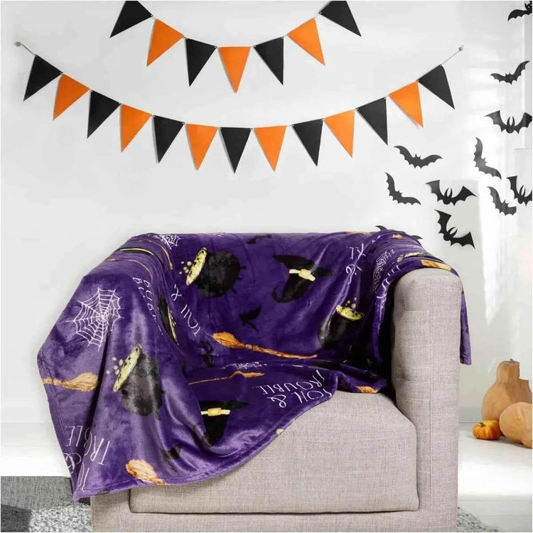 Christmas Blanket Soft, Decorative Blankets for Bed Cozy Throws for Sofa, Soft Plush Throw Embroidered Home Sweet Home by DSERS