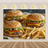 Quick Food Theme Birthday Party Decoration Hamburger French Fries Pizza Background Banner Photography Backdrop Supplies Kid Gift by DSERS