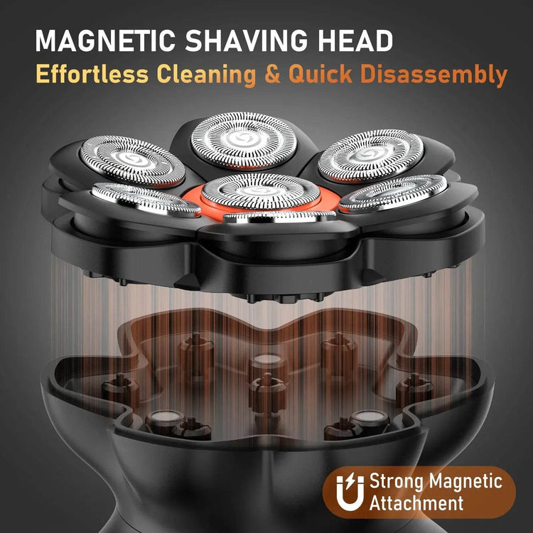 MAXGROOM 7D Head Shaver for Bald Men IXP6 Waterproof USB Rechargeable Electric Hair Trimmer Beard Floating Blade Magnetic Razor Head Shaver for Bald Men by DSERS