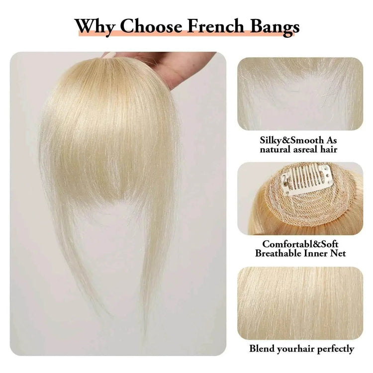 100% Human Hair Bangs Clips in Air Fringe Bangs Hairpiece for Women Platinum Blonde Remy Human Hair Bangs Hair Extension 4.5inch Hair Accessories by Zopi / AliExpress