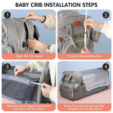 3 In 1 Diaper Bag Backpack Foldable Baby Bed Waterproof Travel Bag with USB Charge Diaper Bag Backpack with Changing Bed 3 types Diaper Bag Backpack by DS