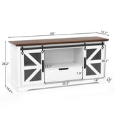 Modern TV Stand for TVs up to 60’’, Entertainment Center w/1 Drawer & 2 Storage Cabinets, Large Media Console Cabinet Modern TV Stand by DSERS