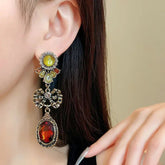 Draweye Bows Earrings for Women Medieval Palace Style Vintage Korean Fashion Aretes De Mujer Geometric Elegant Jewelry Earrings by DSERS