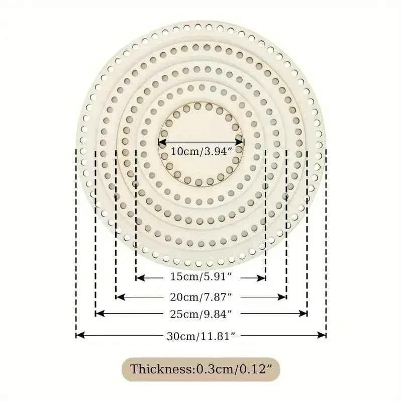 Wooden Basket Bottom Blank Solid Crochet Basket Wood Base for DIY Basket Weaving Supplies Craft Making Home Decoration by DSERS