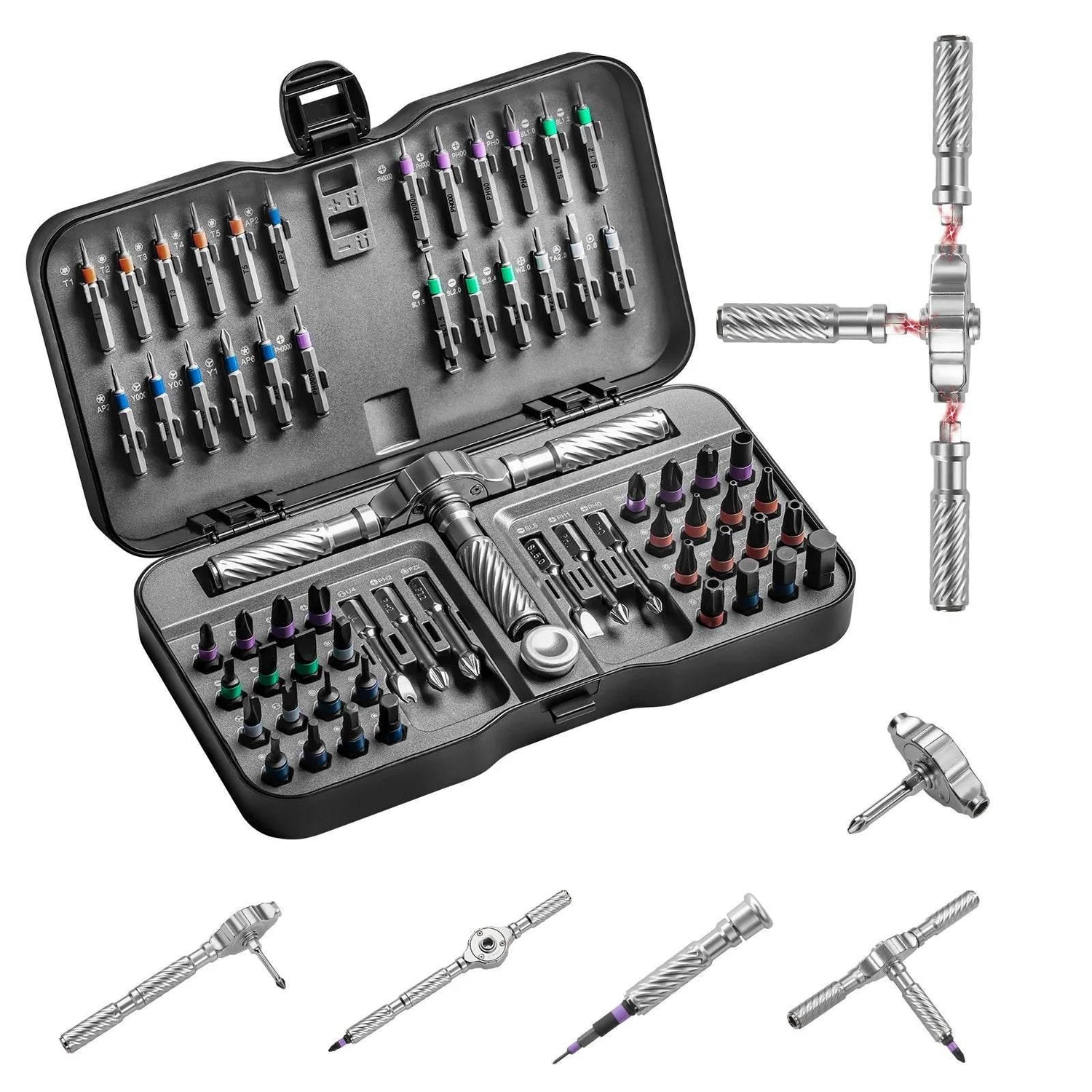 VMAN Precision 66in1 magnetic ratchet screwdriver set Detachable T - handle magneticizer Fix furniture, electronics & glasses Ratchet Screwdriver by DSERS