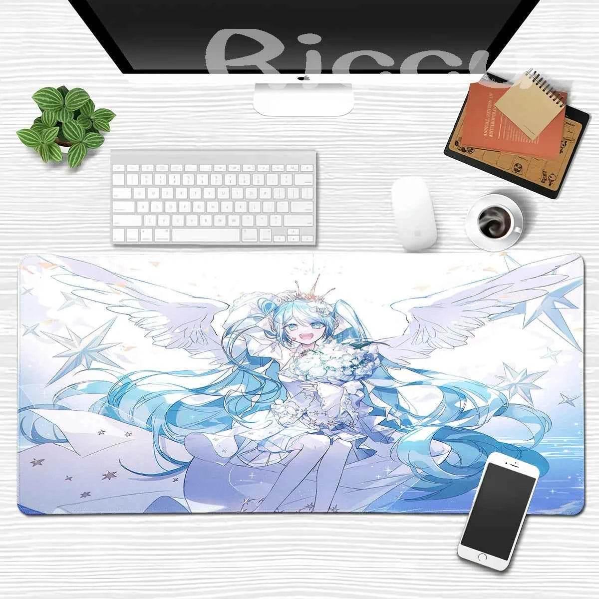 Large Gaming Mouse Pad Hatsune M-miku Mousepad PC Gamer Desk Mat Office Decoration Mouse Mat E-Sports Playmat Game Accessories by DSERS