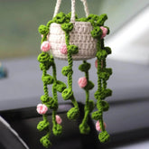 Handmade Crochet Car Styling Plants Succulent Car Plant Ornamentos Decoration Interior Accersories Cute Gift for Women by DSERS