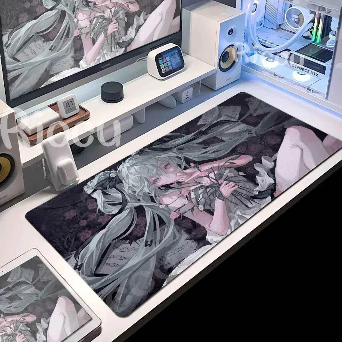 Large Gaming Mouse Pad Hatsune M-miku Mousepad PC Gamer Desk Mat Office Decoration Mouse Mat E-Sports Playmat Game Accessories by DSERS