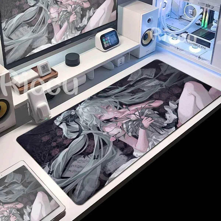 Large Gaming Mouse Pad Hatsune M-miku Mousepad PC Gamer Desk Mat Office Decoration Mouse Mat E-Sports Playmat Game Accessories by DSERS
