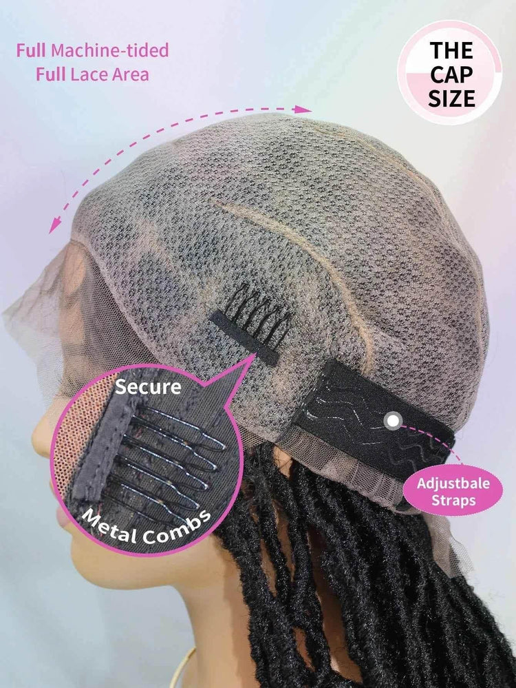 Synthetic Lace Braided Wigs Faux Locs Lace Front Wig for Women Butterfly Locs Braids Wig Long Dreadlocks Free Part 40 Inch Braided Wigs by DSERS / AliHairs Store