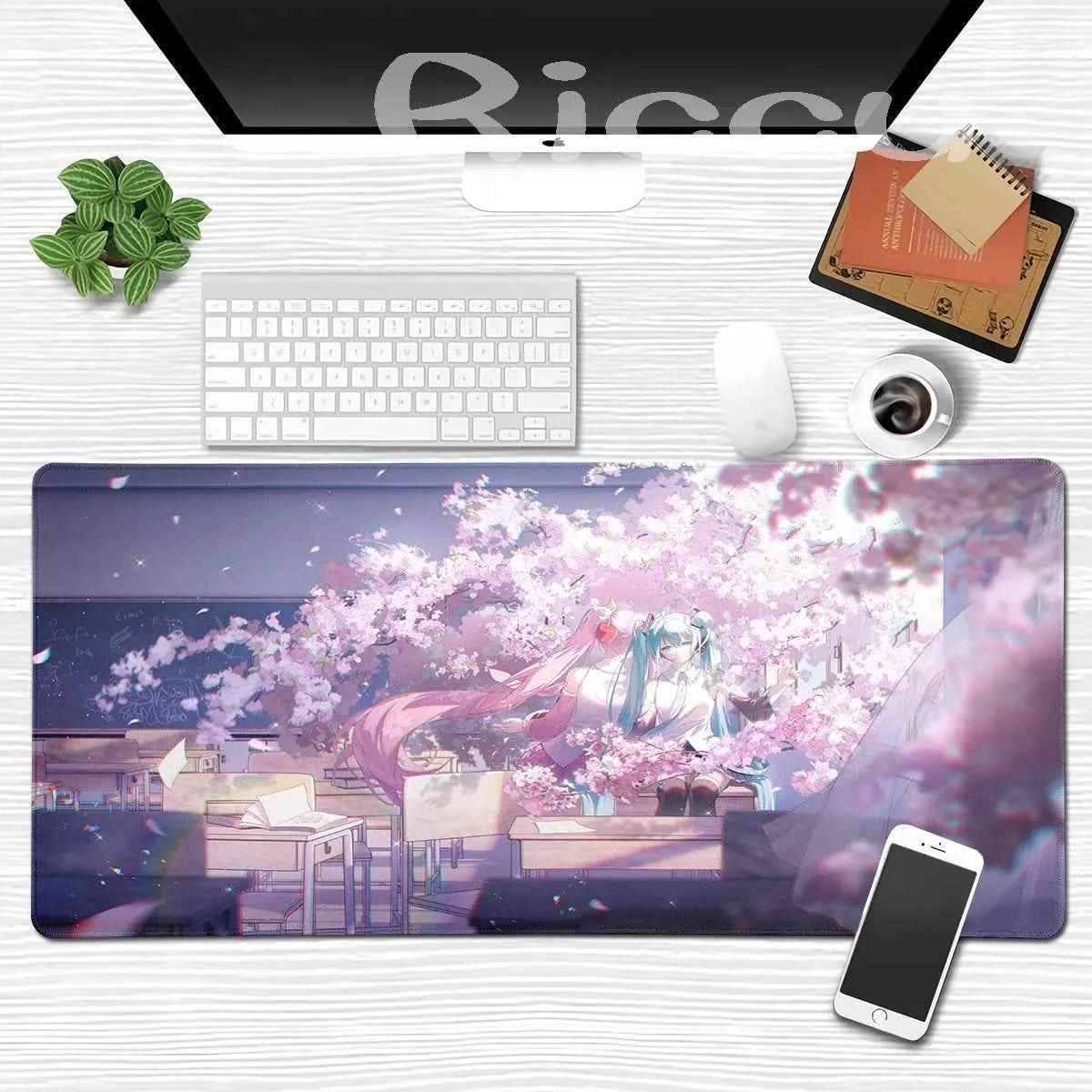 Large Gaming Mouse Pad Hatsune M-miku Mousepad PC Gamer Desk Mat Office Decoration Mouse Mat E-Sports Playmat Game Accessories by DSERS