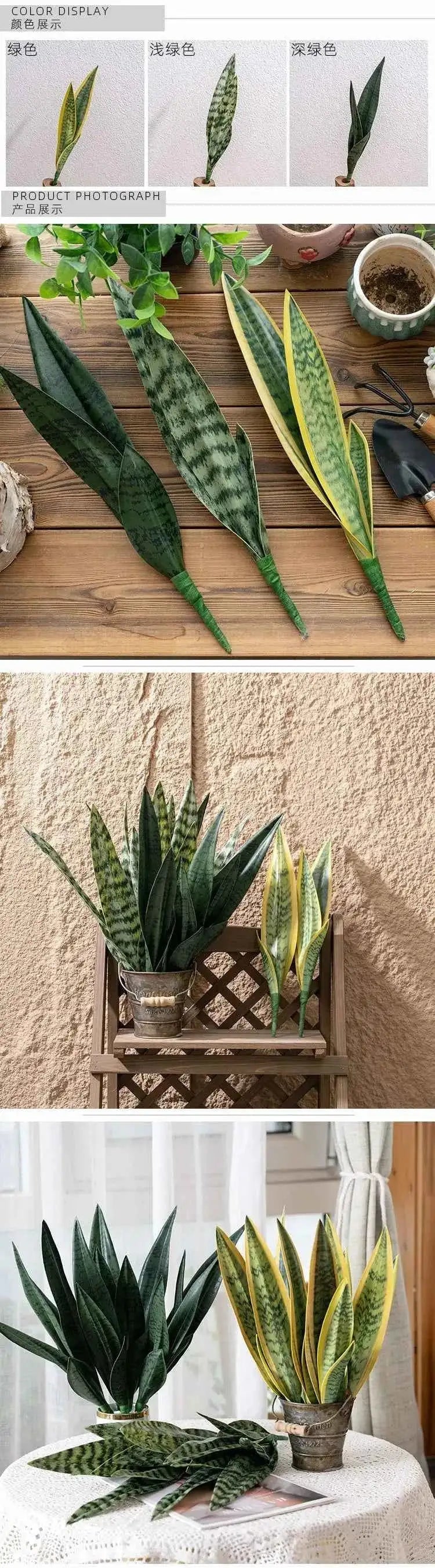 Aritificial Snake Plant Home Decorations Wedding Supply School Eucalyptus Plant by DSERS