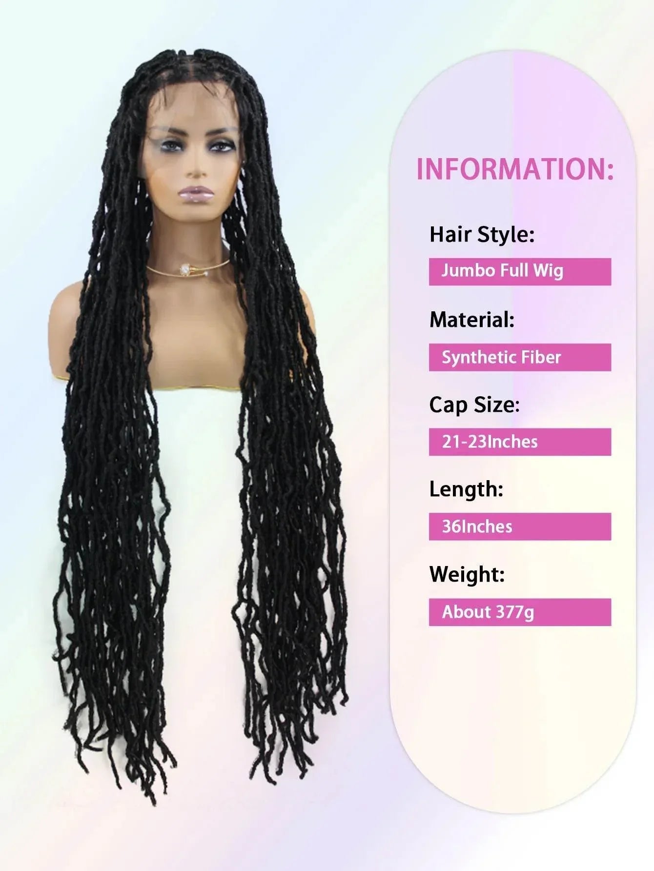 Synthetic Lace Braided Wigs Faux Locs Lace Front Wig for Women Butterfly Locs Braids Wig Long Dreadlocks Free Part 40 Inch Braided Wigs by DSERS / AliHairs Store