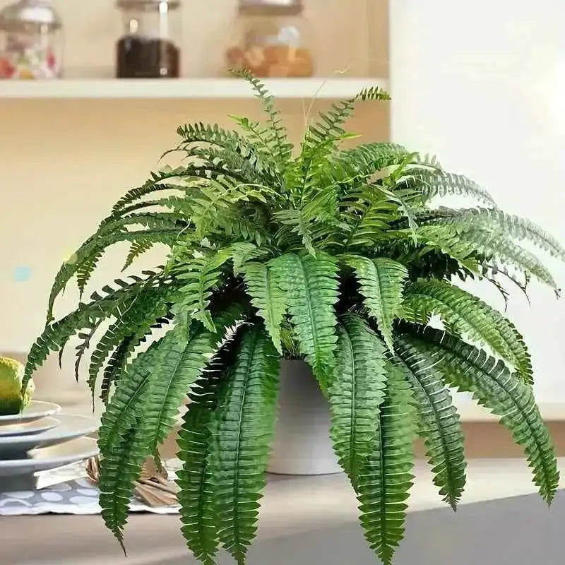 Realistic Boston Ferns 57cm/67cm Artificial Boston Fern Plants 38 Leaves UV Resistant Fake Ferns Greenery for Door Porch Decors by DSERS
