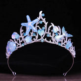 New Mermaid Crown Diadem Halloween Ocean Style Costume Seashell Starfish Hair Accessories for Women Girls Birthday Party Tiaras Tiaras by DSERS
