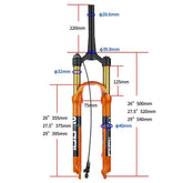 Bolany MTB Bicycle Fork Magnesium Alloy Air Suspension 26 27.5 29 Inch 32 HL RL100mm Bike Fork Lockout For Cycling Accessories MTB Bicycle Fork by Zopi / AliExpress