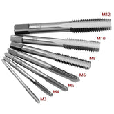 M3-M12 8/6 PCS Metric Hand Tap Set HSS Right-handed Tapping Drill Thread Punching Wrench Hand Tools Male to Make Thread in Steel Hand Tap Set by DSERS