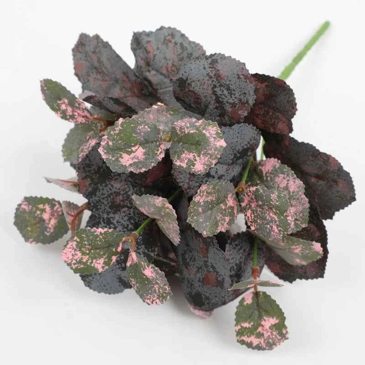 Artificial Plants Leaves Silk Tortoiseshell Leaf Dieffenbough Fake Small Fairy Taro Simulation Green Plant Living Room Decor by DSERS