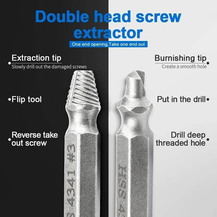 Extractor Double Head Screw Slide Tooth Removal Tool S2 Screwdriver Screwdriver Screwdriver Head Broken Wire Set Extractor Double Head Screw by DSERS