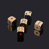 5PCS/1Set Creative Metal Dice Golden/Silver Funny Game Dice with Colorful Points Board Game Acessorios 13mm by DSERS