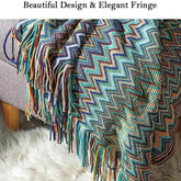 Bohemian Couch Blanket Large Knitted Tassel Throw for Bed Chair Sofa Couch Cover All-Season Blankets Home Decor Soft Comfortable by DSERS