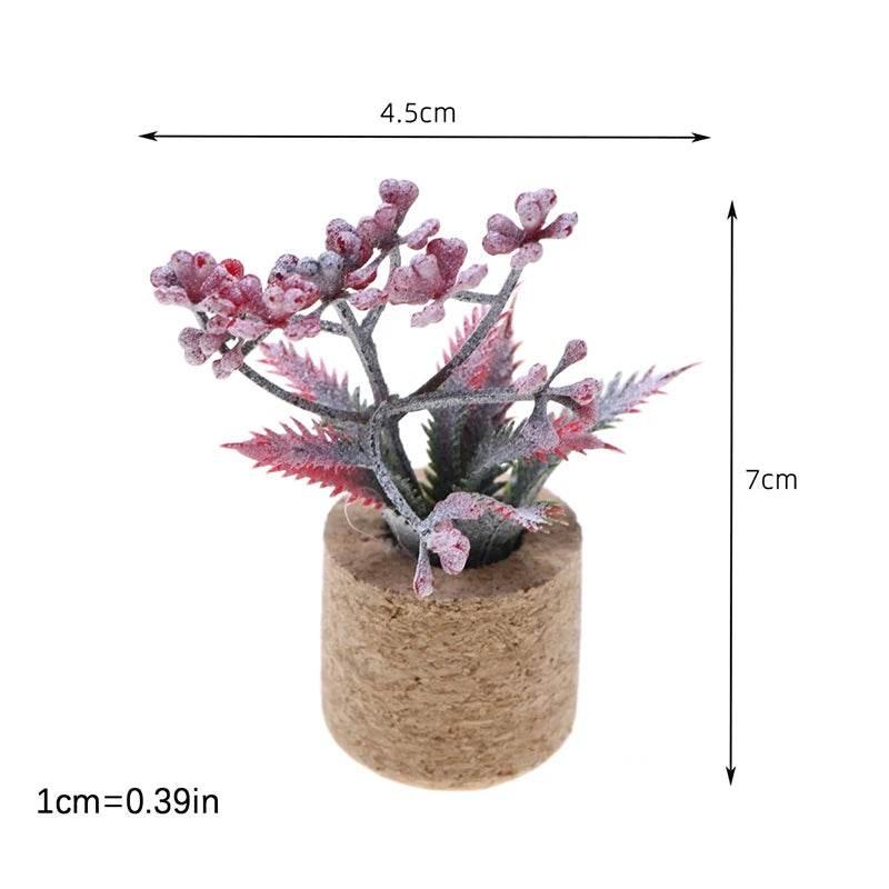 1:12 Dollhouse Simulation Flower Plant Potted Model Doll Home Miniature Green Plants Garden Decor Micro Landscape Ornament by DSERS