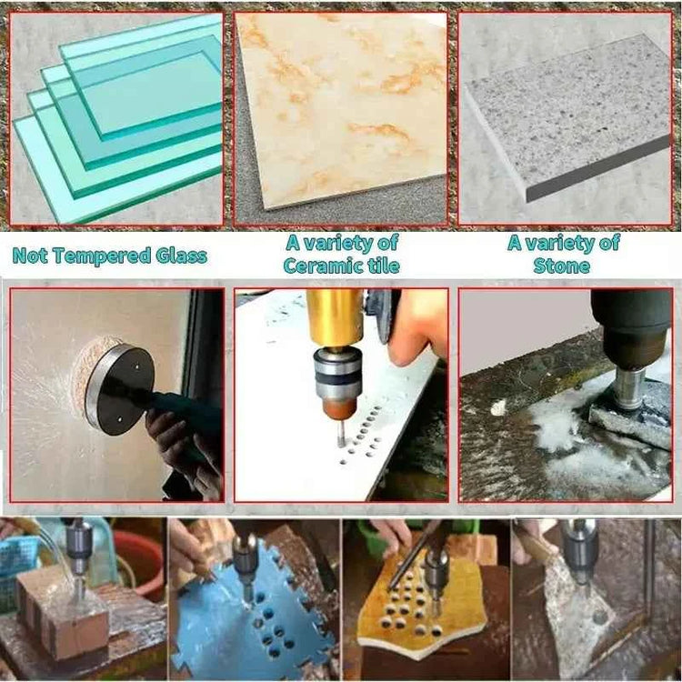 10PCS 3-50mm Diamond Hole Saw Drill Bits Set For Glass Marble Porcelain Tile Cutting Tools Drill Bits Set