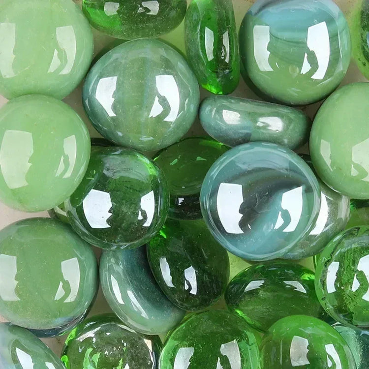 100g/3.52oz(Approx. 18-25pcs) Oblate Bead Glass Mosaic Tiles Colorful Round Mosaic Making Material Multi Diameter DIY Craft Tile by DSERS