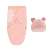 100% Organic Cotton Baby Swaddle Blanket Wrap Hat Set for Infant Adjustable Newborn Swaddle Baby Swaddle for 0-3 Month by DSERS