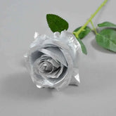 10/1 Heads Golden Silver Rose Artificial Flower DIY Wedding Floral Arrangement Material Silk Bridal Bouquet Photo Prop Home Deco by DSERS