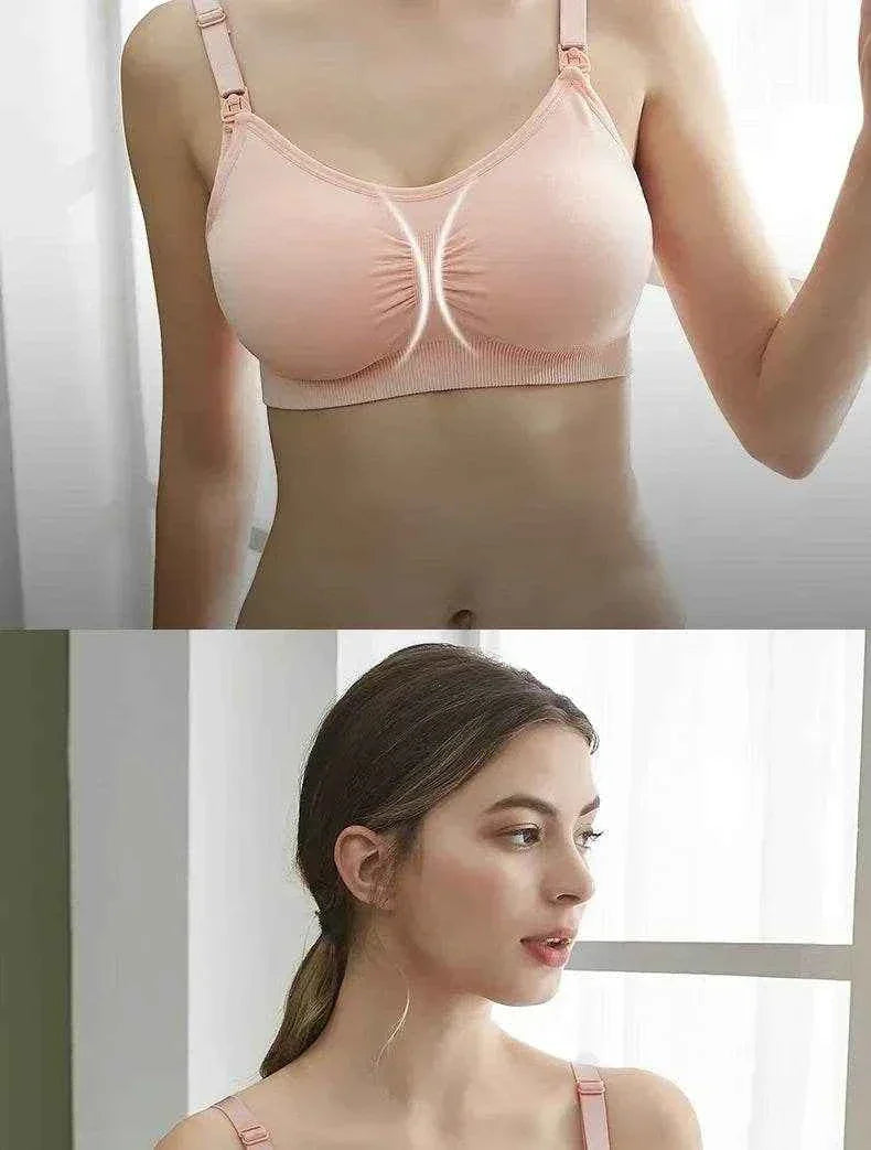 High Quality Plus Size Nursing Bra Breathable Women Breastfeeding Underwear Seamless Maternity Bra Push Up Bra by DSERS