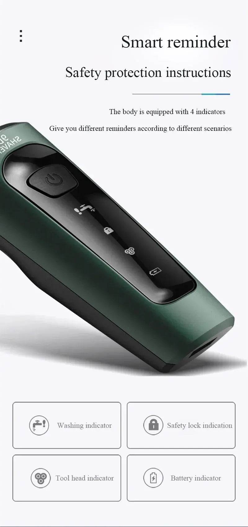 Electric Shavers for Men Waterproof Electric Trimmer Razor Wet Dry Use Rechargeable Battery Electric Razor by DSERS