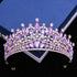 Baroque Pink Opal Crystal Bridal Crown Royal Queen Tiaras Rhinestone Pageant Prom Diadem Princess Wedding Crown Hair Accessories Tiaras by DSERS