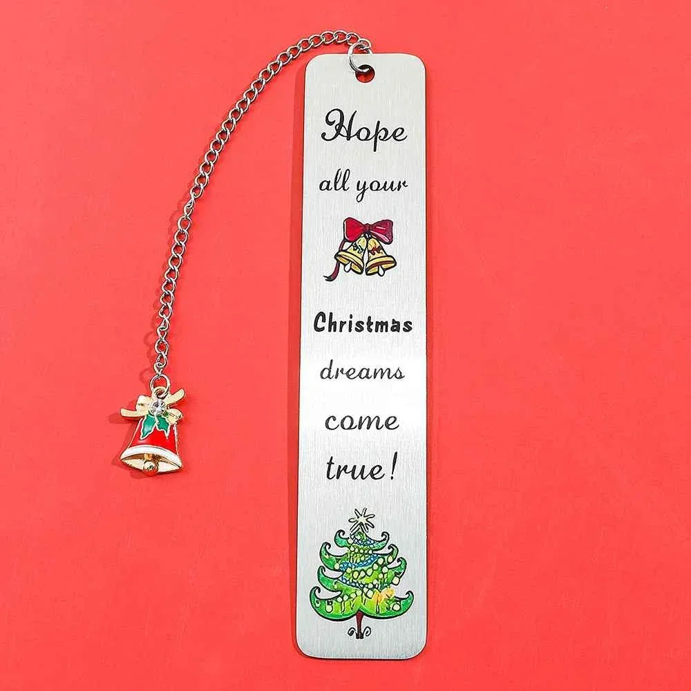 A stainless steel pendant bookmark about Christmas, the warmest Christmas reading gift for loved ones on Christmas Eve. metal Bokkmark by DSERS