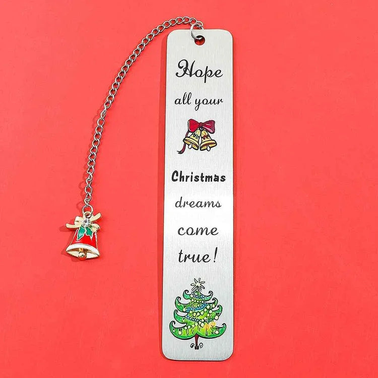 A stainless steel pendant bookmark about Christmas, the warmest Christmas reading gift for loved ones on Christmas Eve. by DSERS